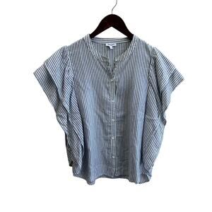 Splendid Organic Cotton Flowy Sleeve Pinstripe Blouse Size Womens Small